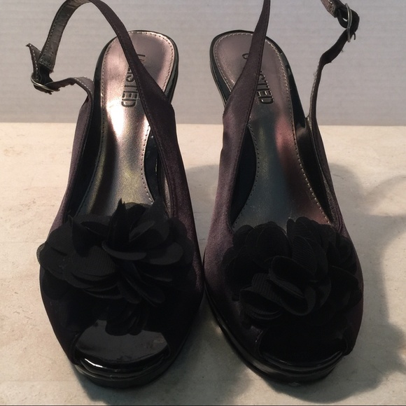 Unlisted Black Satin Peep Toe Sling - Picture 3 of 3